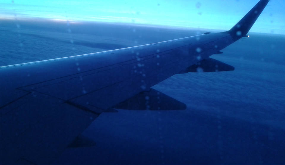 Widok z samolotu na trasie Ryga-Radom