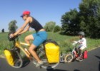 Ola i Kajtek na 12" rowerku z Follow Me - Kajtostany w drodze do Boruszyna